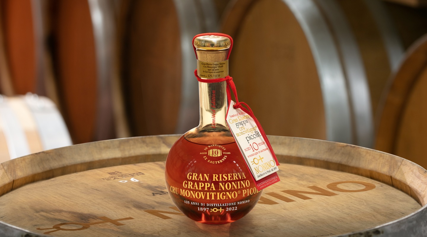 GRAN RISERVA GRAPPA NONINO CRU MONOVITIGNO® PICOLIT AGED 10 YEARS IN BARRIQUES EX-SAUTERNES